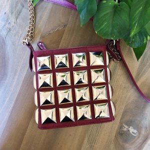 ☆ 80’s-Inspired Pink Cosmo Leather Crossbody